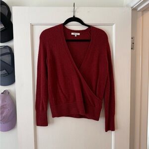 Madewell Women's Deep Red V-Neck Sweater